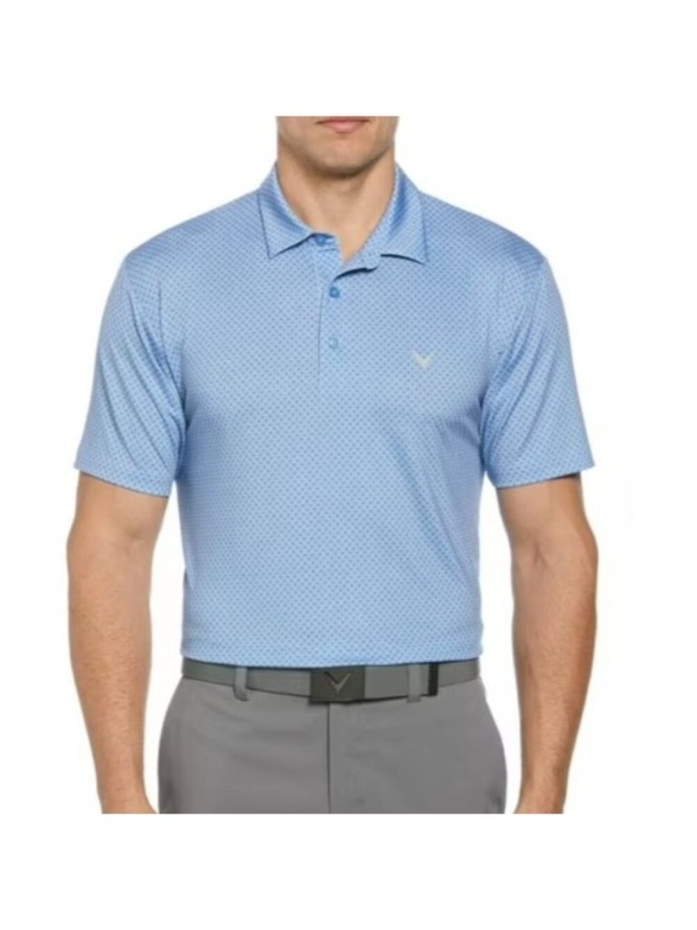 Callaway Opti-Dri Golf Polo Shirt XL Blue Micro-Dot Pattern Short Sleeves Summer